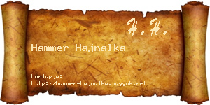 Hammer Hajnalka névjegykártya